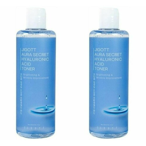 JIGOTT Тонер для лица глубокоувлажняющий с гиалуроновой кислотой Jigott Aura Secret Hyaluronic Acid Toner 300 мл - 2 штуки jigott эмульсия глубокоувлажняющая для лица с гиалуроновой кислотой aura secret hyaluronic acid emulsion 300мл 2 штуки