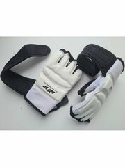 Перчатки для карате/ перчатки для тхеквондо/ перчатки для единоборств/ защита рук каратэ. Размер L. Цвет: бело-черный.