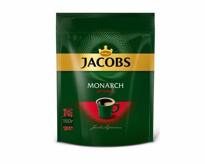 Кофе растворимый Jacobs Monarch Intense, 150 г пакет (Якобс)