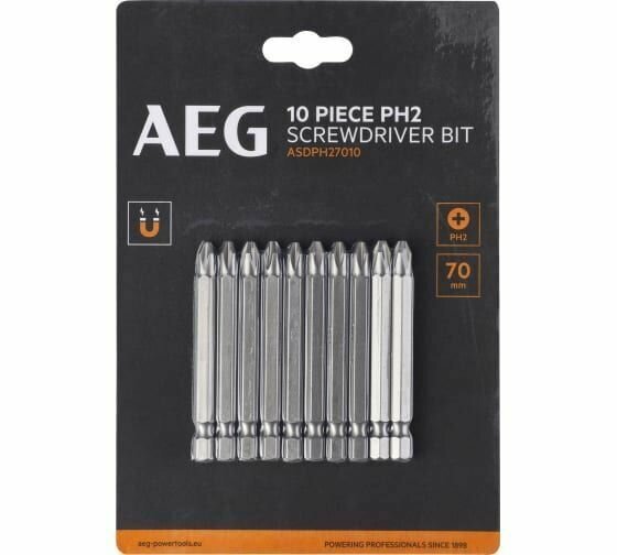 AEG Биты 10шт. РН2x70mm ASDPH27010 4932479507