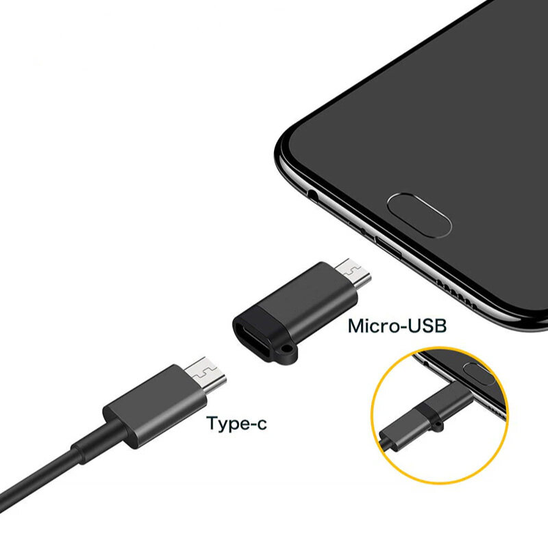 Переходник Type C на USB Micro / Адаптер - переходник USB-C (M) на Микро (F) / OTG USB-C для мобильного устройства на Android с Micro USB