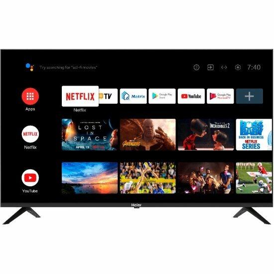 Телевизор Haier 43 Smart TV S1, 4K Ultra HD, черный