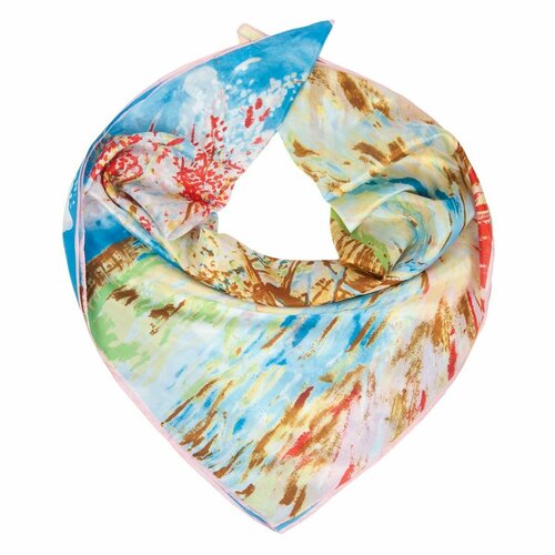 фото Платок rossini,90х90 см, голубой, розовый