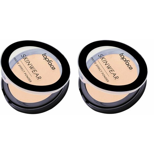 Topface Пудра матовая Skinwear matte effect powder, тон 02, натуральный, 2 шт topface пудра компактная skinwear matte effect powder 002 10 г