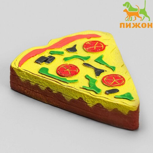 Игрушка плотная пищащая Пицца для собак, 12 см игрушка для собак пижон пицца плотная 12 см