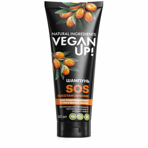 VEGANUP! Шампунь для поврежденных и секущихся волос SOS-Восстановление 250 мл, VEGANUP!