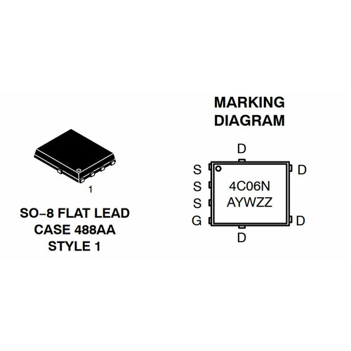 Микросхема NTMFS4C06N N-Channel MOSFET 30V 71A SO-8FL микросхема si4916dy n channel mosfet 30v 10a so 8