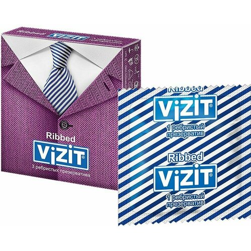 Презервативы ViZiT Ribbed Ребристые 3шт