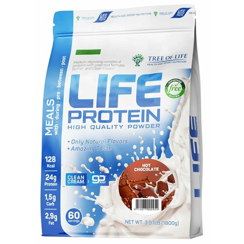 Tree of Life Life Protein 1800 гр (шоколад) tree of life life protein 30 гр