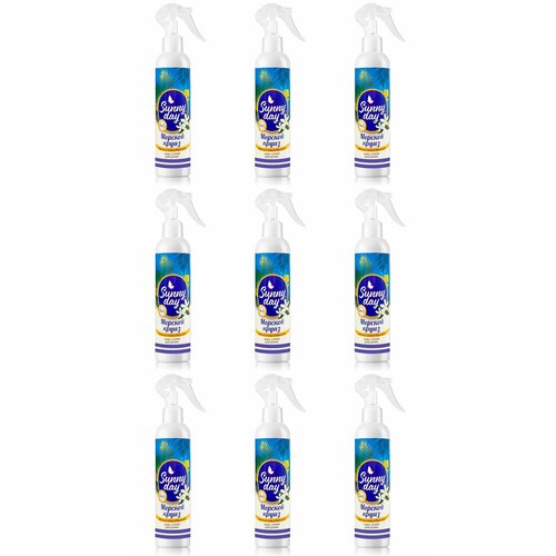 Sunny day Ароматизатор для дома Аква-спрей Морской круиз, увлажняющий, 400 мл, 9 шт