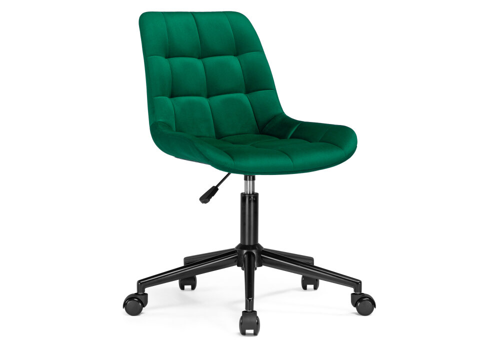 Компьютерное кресло без подлокотников KAPIOVI SETRO, темно-зеленый велюр, черный каркас