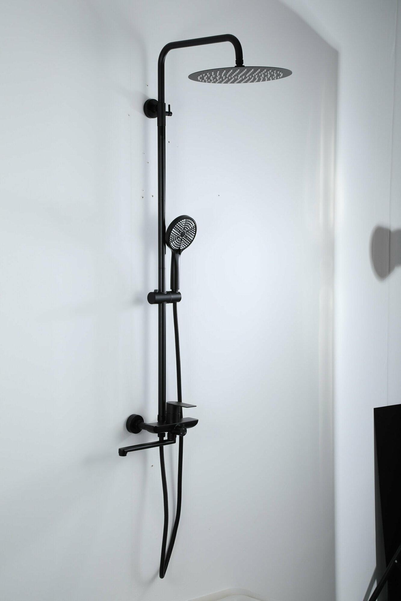 Душевая система с тропическим душем Frap F24806-6 нержавеющая сталь, черный