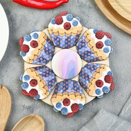 Подставка под горячее Кекс 20 см можжевельник 626₽