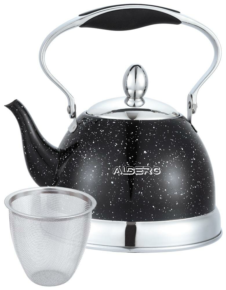 Чайник для плиты с фильтром ALBERG AL-3036 1 литр, антипригарное покрытие «Черный гранит»