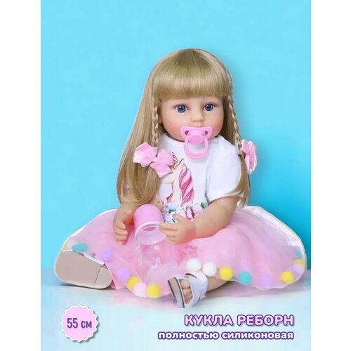 фото Кукла reborn девочка, силиконовая. 55см кукла реборн