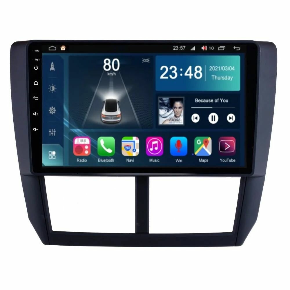 Автомагнитола с рамкой 2 din 9 дюймов для Subaru Forester SH 2007-2012/Impreza GH 2007-2015 / Android 2Gb+32Gb / GPS / Bluetooth / Wi-Fi / FM-радио