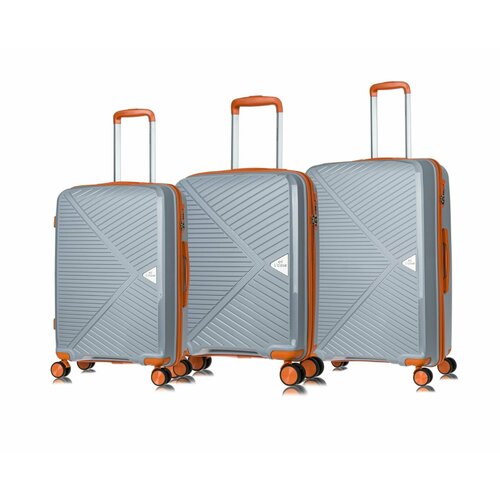 фото Комплект чемоданов l'case, 3 шт., 119 л, размер s/m/l, серый