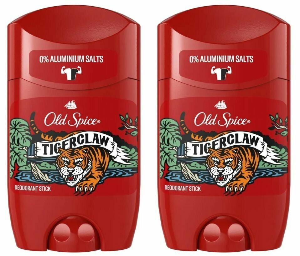 Old Spice Дезодорант-антиперспирант мужской Tigerclaw, стик, 50 мл, 2 шт