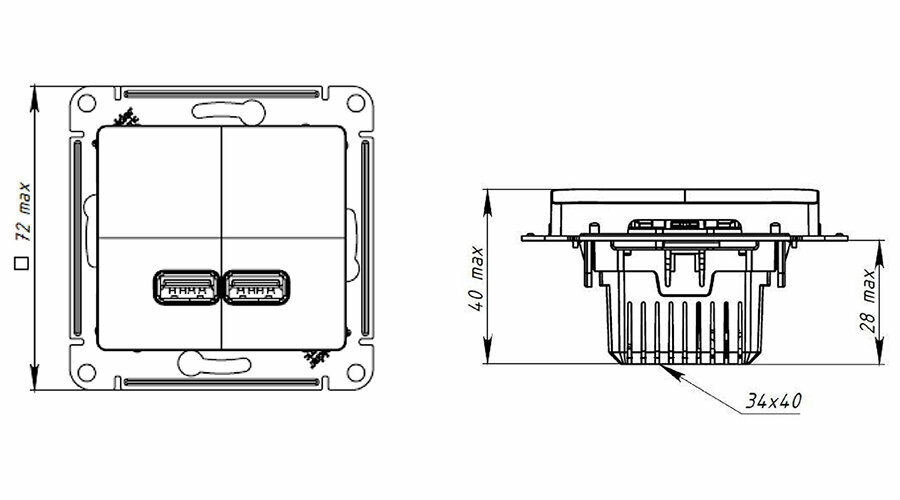Glossa GSL001433 Розетка USB (2xUSB, под рамку, скрытая установка, сиреневая) Schneider Electric - фото №6