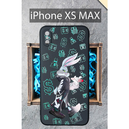 Силиконовый чехол Заяц Банни неон для iPhone XS MAX / Айфон XС макс силиконовый чехол заяц банни неон для apple iphone 13 айфон 13