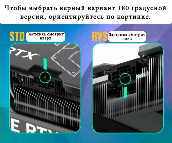 12VHPWR PCie 50 угловой адаптер 180 градусов черный алюминиевый RVS