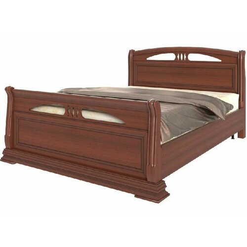 Кровать «Василиса» 160х200, массив бука, махагон