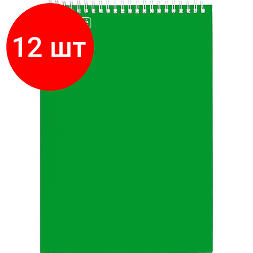 Комплект 12 штук, Блокнот на спирали А4 60л. ATTACHE, т.-зеленый, блок 60г, обложка 215г блокнот на спирали а5 60л attache т зеленый блок 60г обложка 215г 2 шт