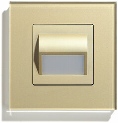Светодиодный светильник 4000К-4500К для лестниц , подсветка пола, коридора, рамка 86х86мм стекло, цвет золотой