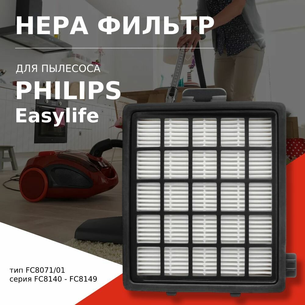 HEPA фильтр для пылесоса Philips тип FC8071/01 серия FC8140, FC8141, FC8142, FC8143, FC8144, FC8145, FC8146, FC8147, FC8148, FC8149