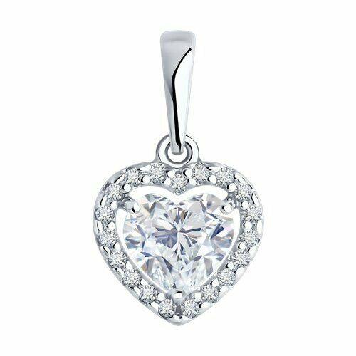 Подвеска, серебро, 925 проба, фианит