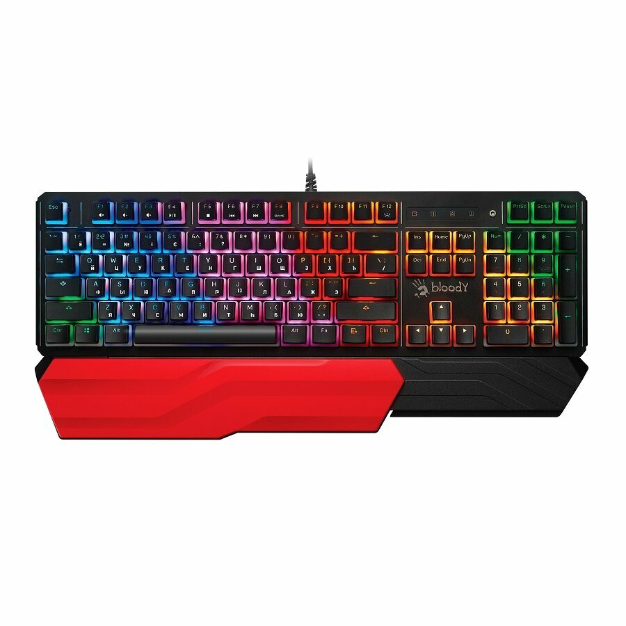 Клавиатура A4Tech Bloody B975P механическая черный USB Multimedia for gamer LED (подставка для запястий) (B975P) (Р)