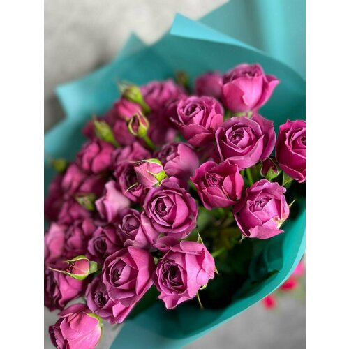 Живые цветы 19 шт Розы "Мисти Баблс" 50 см, доставка букетов на дом