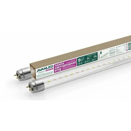 Лампа светодиодная AL T8-9-F-600 FITO 9Вт полноспектральная G13 600мм для растений AVANLED 12206021