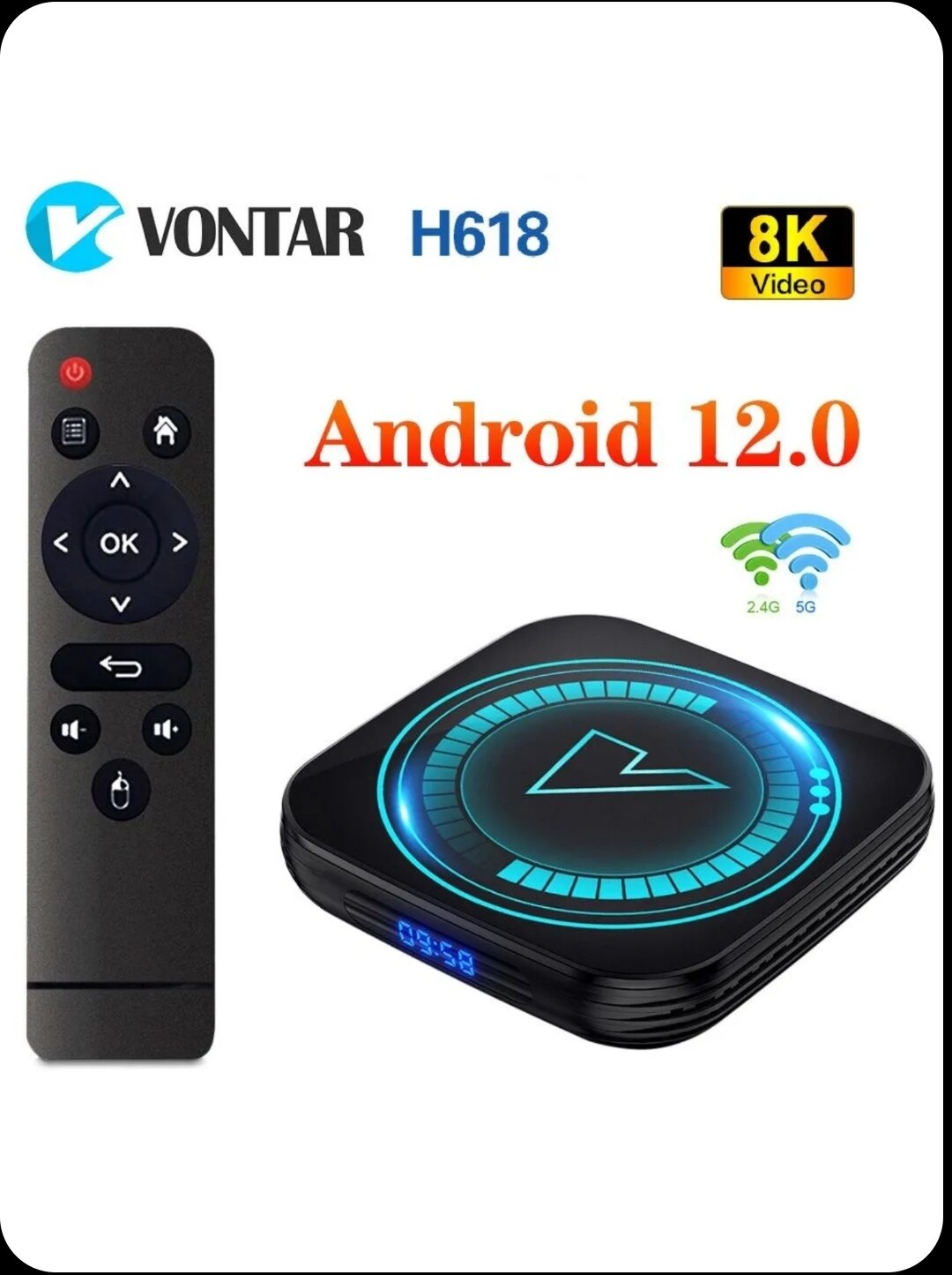 Андроид ТВ приставка. Телеприставка Transpeed Android 12 TV Box BT5.0 Поддержка 4K память 4/64