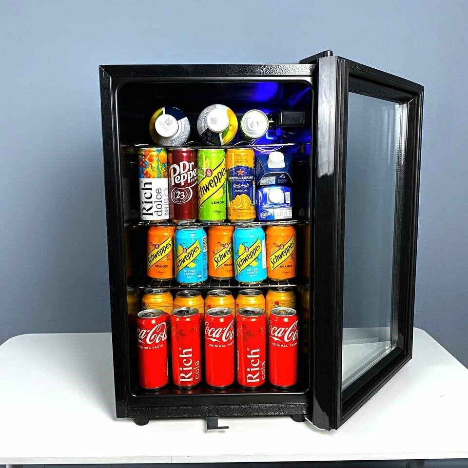Холодильник маленький мини бар витрина для напитков, 98 литров