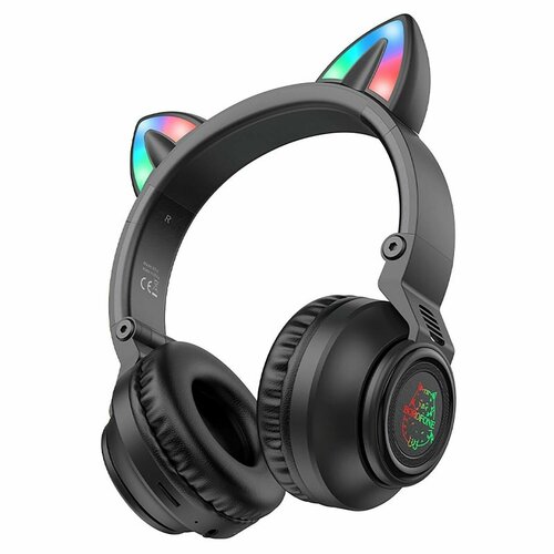 Bluetooth-наушники полноразмерные Borofone BO18 cat ear черные 1 шт 2139₽