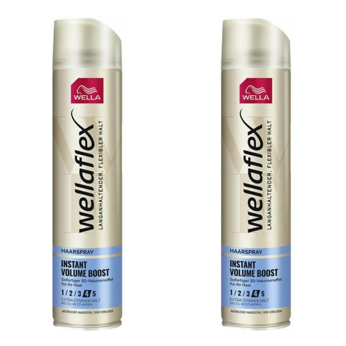 Лак для мгновенного объема волос WellaFlex Instant Volume Boost 250 мл, 2шт лак для волос экстрасильной фиксации wella volume 250 мл