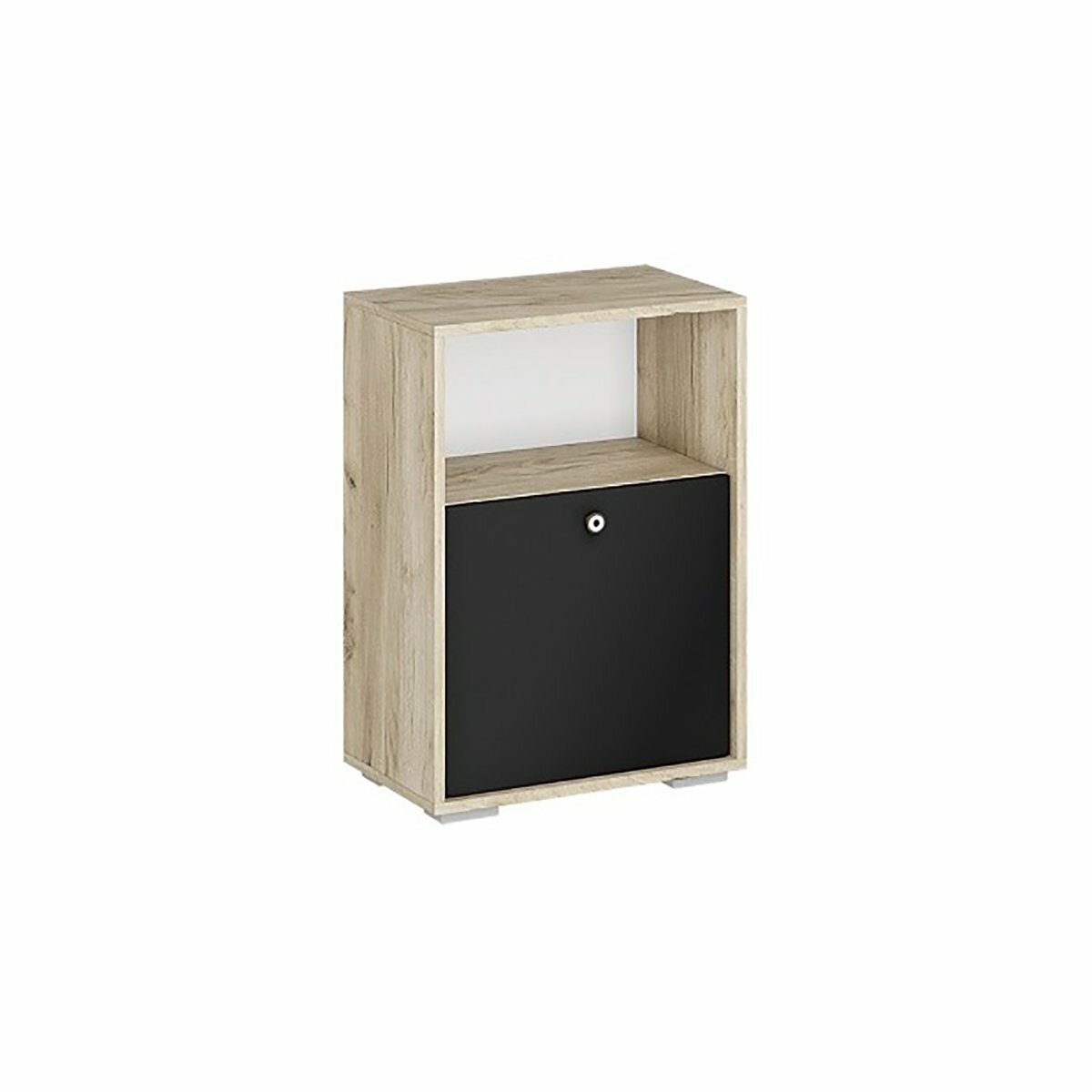 фото Тумба "Нанси" ТБ-500 - Дуб крафт серый / Черный софт