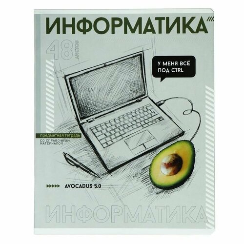 Тетрадь предметная Яркие детали 48 листов в клетку Информатика обложка мелованный картон выборочный твин-лак УФ-лак блок офсет 478₽