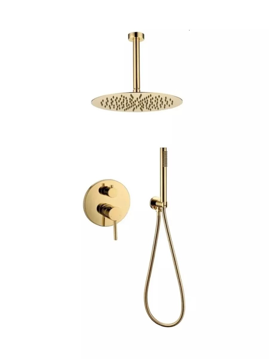 Душевая система с тропическим душем без излива Grocenberg GB5099, латунь, скрытого монтажа