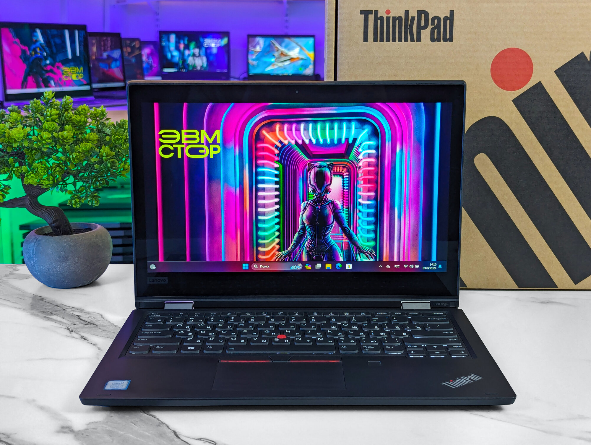 13.3" Ноутбук Lenovo ThinkPad L380 Yoga, 1920x1080 IPS, Intel Core i5-8250U 1.6 Ghz, RAM 16 ГБ, SSD 512 ГБ, Intel UHD Graphics 620, Win11, Touch