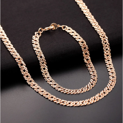 Комплект бижутерии Babilon: браслет, цепь, размер браслета 20 см, размер колье/цепочки 60 см, золотой