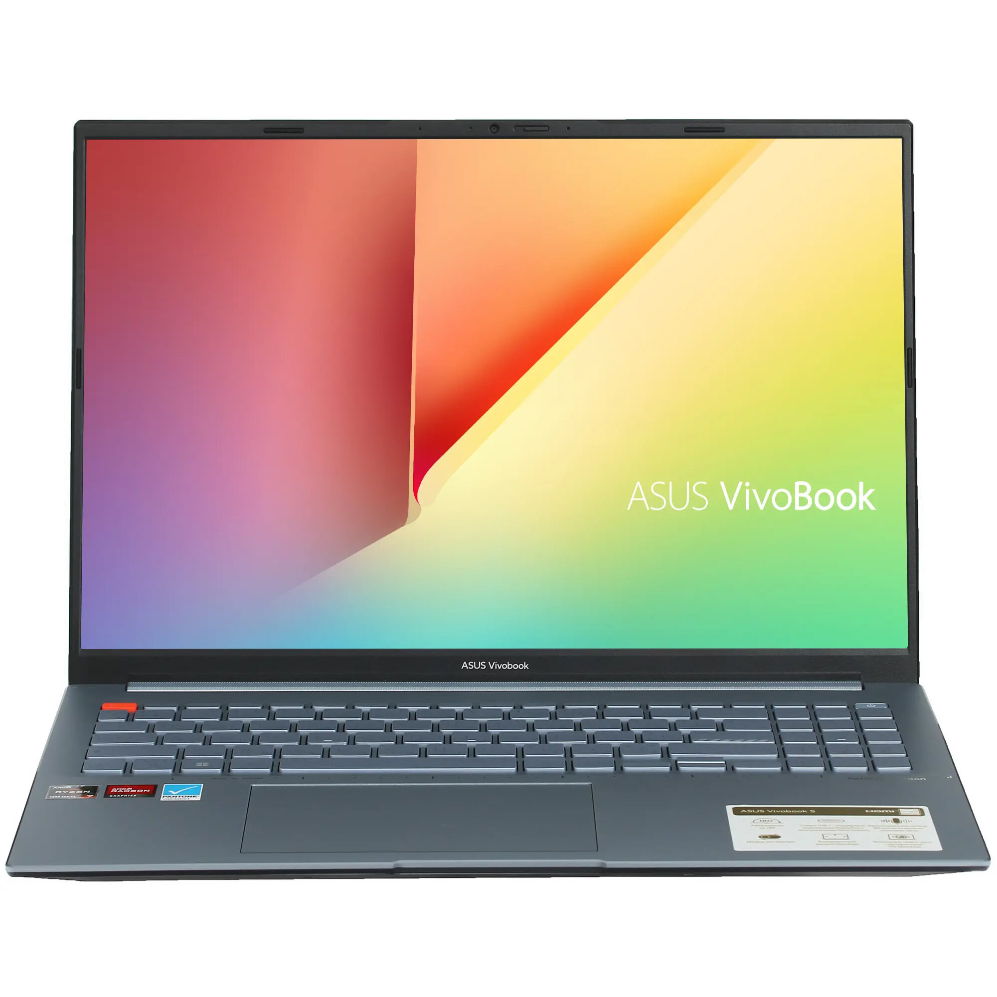 Ноутбук ASUS VivoBook S 16X (M5602QA-L2117), 16.0" 4К UHD, Ryzen 7 5800H X8, DDR4 16Gb, SSD 512Gb, Radeon Graphics, Win11, Серебристый