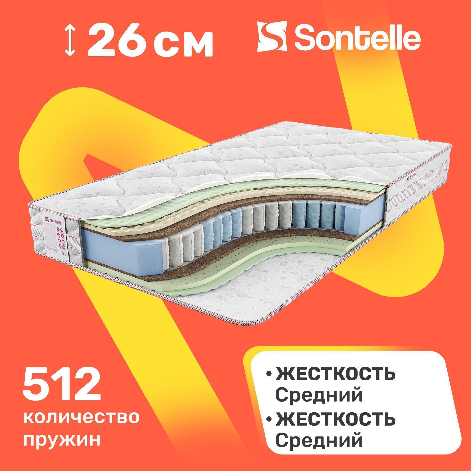 Матрас с независимыми пружинами Sontelle Vivre Castom royal 65x125