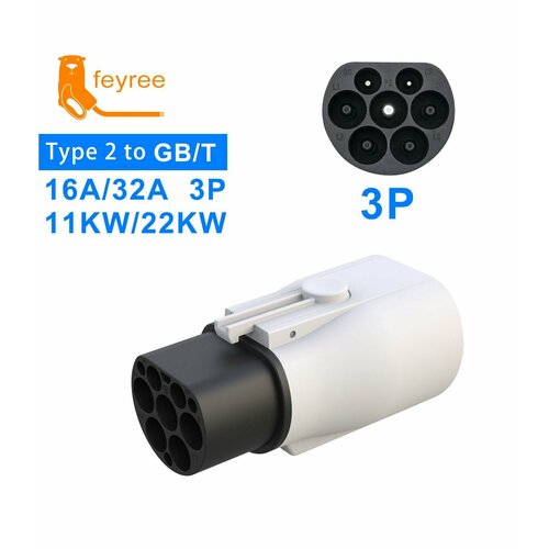 Переходник TYPE2-GBT 32A, 22 кВт, 3 фазы