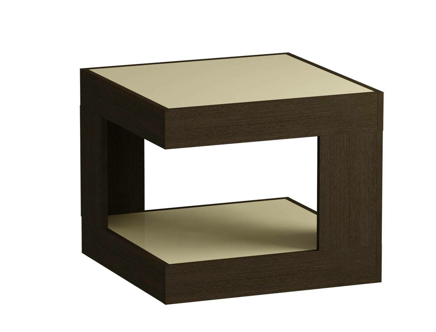 фото Стол журнальный Смарт MD 746 Венге/Кремовое стекло (Р) Венге/Кремовое стекло