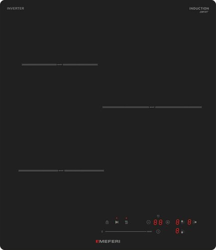 Изображение товара Индукционная варочная панель с инвертором MEFERI MIH453BK COMFORT 45 см, Boost, объединение конфорок Flex Zone