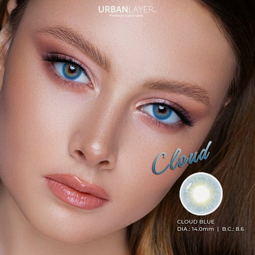Изображение товара Цветные контактные линзы URBAN LAYER ru Cloud Blue -3.75 / 14.0 / 8.6, 2 шт.