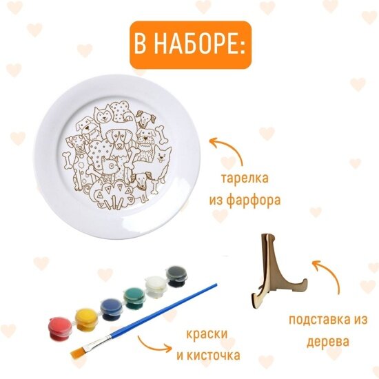 Тарелка-раскраска Собачки