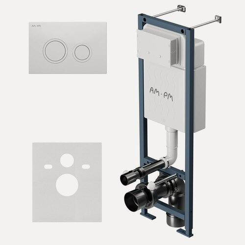 Изображение товара Инсталляция для подвесного унитаза AM.PM ErgoFit L с мех. клавишей, белый глянцевый